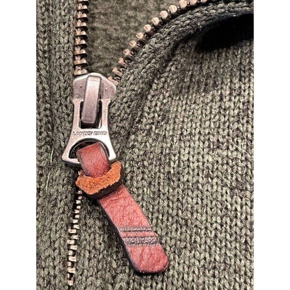 Lands End Men’s 1/4 Zip Sweater XL Corduroy Collar Pockets Pullover Fleece Lined - Picture 11 of 12